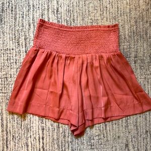 Burnt orange silky shorts